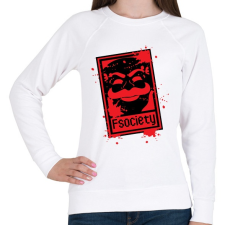 PRINTFASHION Fsociety - Női pulóver - Fehér női pulóver, kardigán