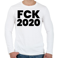 PRINTFASHION Fuck 2020 - Férfi hosszú ujjú póló - Fehér