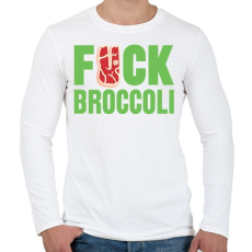 PRINTFASHION FUCK brokkoli - Férfi hosszú ujjú póló - Fehér