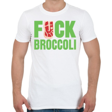 PRINTFASHION FUCK brokkoli - Férfi póló - Fehér férfi póló