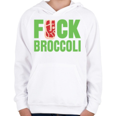 PRINTFASHION FUCK brokkoli - Gyerek kapucnis pulóver - Fehér