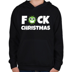 PRINTFASHION FUCK CHRISTMAS 2 - Gyerek kapucnis pulóver - Fekete