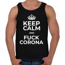 PRINTFASHION FUCK CORONA - Férfi atléta - Fekete atléta, trikó