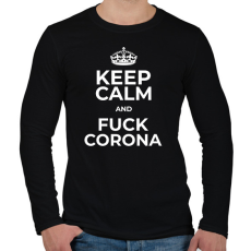 PRINTFASHION FUCK CORONA - Férfi hosszú ujjú póló - Fekete