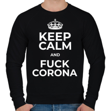 PRINTFASHION FUCK CORONA - Férfi pulóver - Fekete