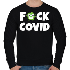 PRINTFASHION FUCK COVID 2 - Férfi pulóver - Fekete férfi pulóver, kardigán