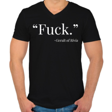 PRINTFASHION Fuck - Férfi V-nyakú póló - Fekete férfi póló