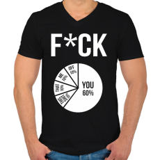 PRINTFASHION Fuck - Férfi V-nyakú póló - Fekete