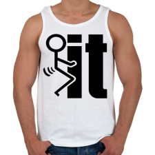 PRINTFASHION FUCK IT - Férfi atléta - Fehér atléta, trikó