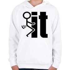 PRINTFASHION FUCK IT - Gyerek kapucnis pulóver - Fehér gyerek pulóver, kardigán