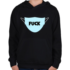 PRINTFASHION FUCK MASZK - Gyerek kapucnis pulóver - Fekete gyerek pulóver, kardigán