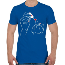 PRINTFASHION fuck off manikur - Férfi póló - Királykék férfi póló