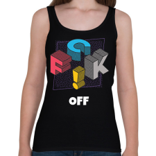 PRINTFASHION FUCK OFF - Női atléta - Fekete női trikó