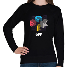 PRINTFASHION FUCK OFF - Női pulóver - Fekete női pulóver, kardigán
