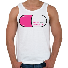 PRINTFASHION Fuck Reality - Férfi atléta - Fehér