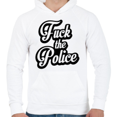 PRINTFASHION fuck the police - Férfi kapucnis pulóver - Fehér