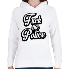 PRINTFASHION fuck the police - Női kapucnis pulóver - Fehér női pulóver, kardigán