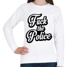 PRINTFASHION fuck the police - Női pulóver - Fehér női pulóver, kardigán