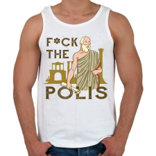 PRINTFASHION Fuck the Polis - Férfi atléta - Fehér atléta, trikó