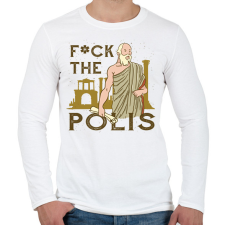 PRINTFASHION Fuck the Polis - Férfi hosszú ujjú póló - Fehér férfi póló