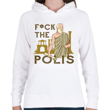PRINTFASHION Fuck the Polis - Női kapucnis pulóver - Fehér női pulóver, kardigán