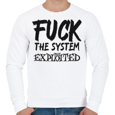 PRINTFASHION FUCK THE SYSTEM 2 - Férfi pulóver - Fehér