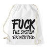 PRINTFASHION FUCK THE SYSTEM 2 - Sportzsák, Tornazsák - Fehér