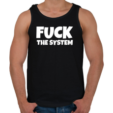 PRINTFASHION FUCK THE SYSTEM - Férfi atléta - Fekete
