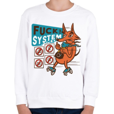 PRINTFASHION Fuck The System  - Gyerek pulóver - Fehér