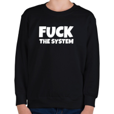 PRINTFASHION FUCK THE SYSTEM - Gyerek pulóver - Fekete gyerek pulóver, kardigán