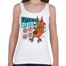 PRINTFASHION Fuck The System - Női atléta - Fehér női trikó