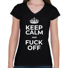 PRINTFASHION FUCK YOU - Női V-nyakú póló - Fekete női póló