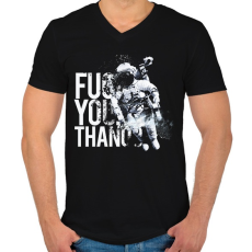 PRINTFASHION Fuck You Thanos - Férfi V-nyakú póló - Fekete