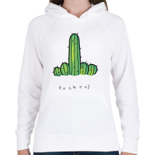 PRINTFASHION Fucktus - Női kapucnis pulóver - Fehér női pulóver, kardigán