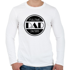 PRINTFASHION Fulltime DAD 24/365 - Férfi hosszú ujjú póló - Fehér férfi póló