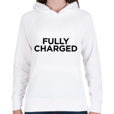 PRINTFASHION Fully Charged (Black) - Női kapucnis pulóver - Fehér női pulóver, kardigán