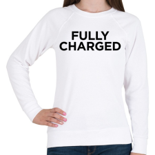 PRINTFASHION Fully Charged (Black) - Női pulóver - Fehér női pulóver, kardigán