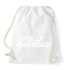 PRINTFASHION Fully Charged (white) - Sportzsák, Tornazsák - Fehér