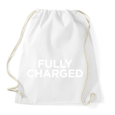 PRINTFASHION Fully Charged (white) - Sportzsák, Tornazsák - Fehér tornazsák