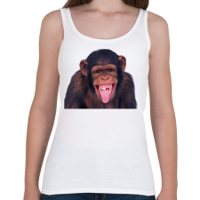 PRINTFASHION Funny Chimpanzee - Női atléta - Fehér női trikó