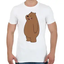 PRINTFASHION Funny Grizzly - Férfi póló - Fehér férfi póló