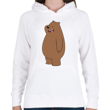 PRINTFASHION Funny Grizzly - Női kapucnis pulóver - Fehér női pulóver, kardigán