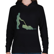 PRINTFASHION Fűnyírás - Női kapucnis pulóver - Fekete