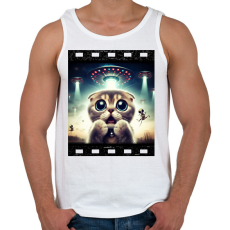 PRINTFASHION Fura cuki cica - UFÓ invázió - Férfi atléta - Fehér