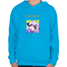 PRINTFASHION Fura ez a macska - Gyerek kapucnis pulóver - Azúrkék