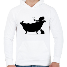 PRINTFASHION Fürdőkád - Férfi kapucnis pulóver - Fehér