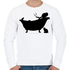 PRINTFASHION Fürdőkád - Férfi pulóver - Fehér férfi pulóver, kardigán