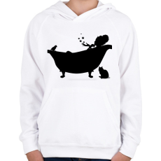 PRINTFASHION Fürdőkád - Gyerek kapucnis pulóver - Fehér