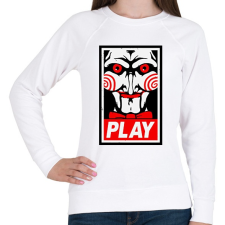 PRINTFASHION Fűrész play - Női pulóver - Fehér női pulóver, kardigán