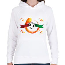 PRINTFASHION Futball - Női kapucnis pulóver - Fehér női pulóver, kardigán